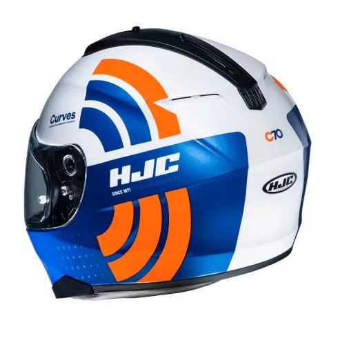 Каска HJC C70 Curves White/Blue/Orange - Avtozona