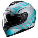 Каска HJC C70N Holt Silver/Turquoise - Avtozona