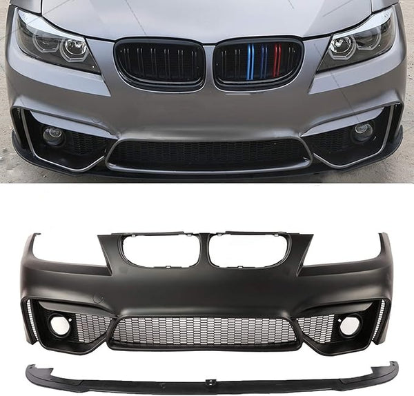 Предна броня за BMW E92 (2009-2012) - M4 дизайн с добавка и отвори за халогени