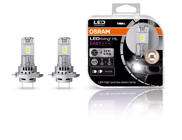 Комплект LED крушки Osram H7/H18 LEDriving HL EASY за фарове 12V – Лесен монтаж, висока яркост