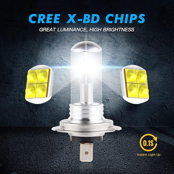 LED крушки за фарове H7 X7 12V-24V, 6000K – Комплект от 2 броя