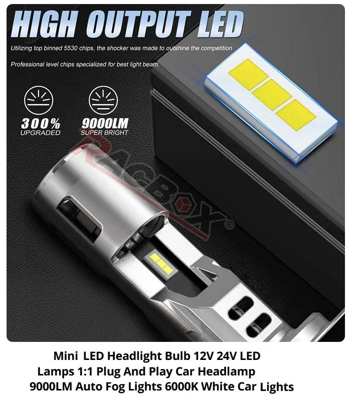 Крушки i7 LED H4 Mini V9 – 9000lm, 35W, 6000K, Plug & Play