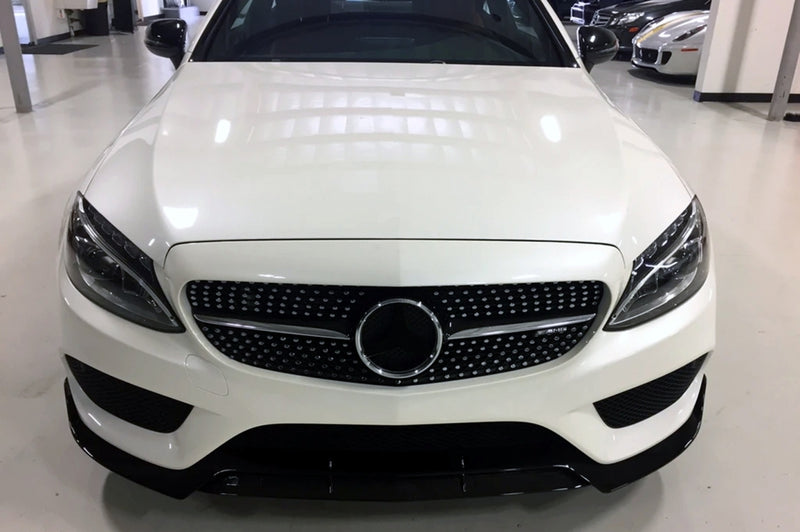 Спойлер за предна броня за Mercedes C-Class W205 (2014-2019) Sport Line Piano Black