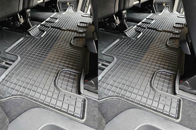 Гумени стелки Rigum за Mercedes Vito W447 (2014+) за 3-ти ред седалки, 2 части, черни