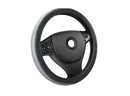 Калъф за волан от еко кожа - черно/сив, 37-38 см
