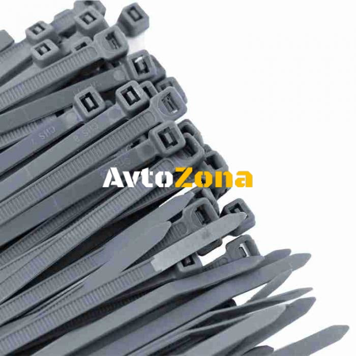 Опашки за притягане Сиви 3.6мм (370мм) - 100бр. в пакет - Avtozona
