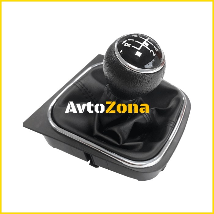 Топка за скоростен лост с маншон подходяща за Golf V/VI (03-12) с 6 скорости - черен конец - Avtozona