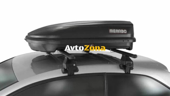Автобокс Menabo Quasar 128x90x38cm с едностранно отваряне с ключ 320 литра - черен - Avtozona