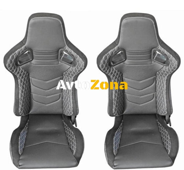 Комплект 2 спортни седалки - черни - Avtozona