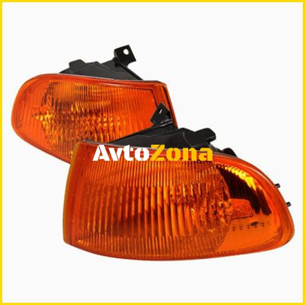Кристални мигачи за Honda Civic 2/3 врати (92-95) - JDM оранжеви - Avtozona