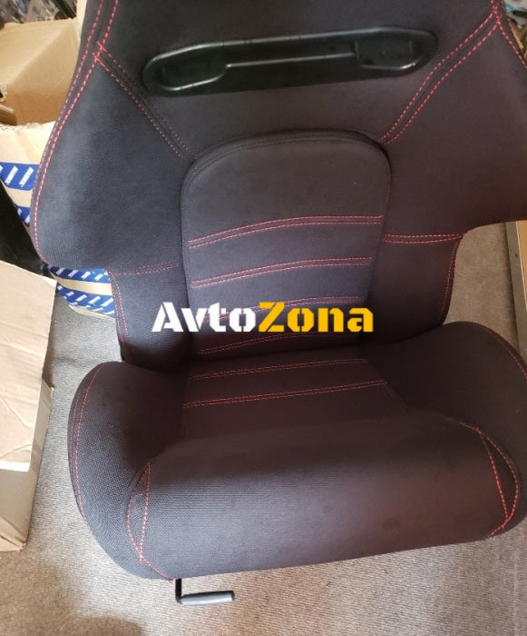 Спортни седалки за МПС – Черни с червен конец 2бр. в к-т - Avtozona