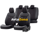 Тапицерия Премиум - Черно/бял кант - Avtozona