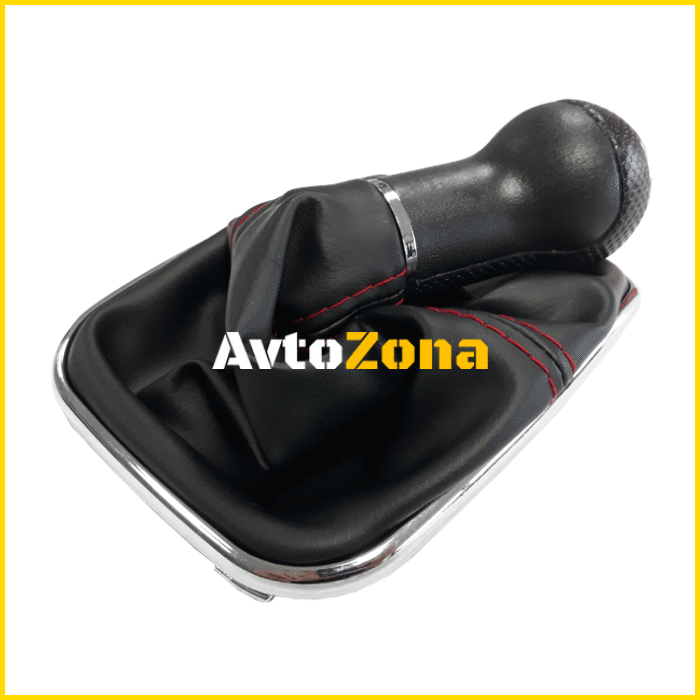 Топка за скоростен лост с маншон подходяща за VW Golf / Bora с 5 скорости - червен конец - Avtozona