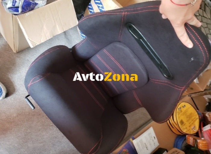 Спортни седалки за МПС – Черни с червен конец 2бр. в к-т - Avtozona