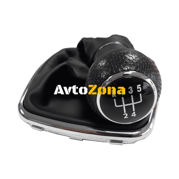 Топка за скоростен лост с маншон за VW Golf / Bora с 5 скорости - черен конец - Avtozona