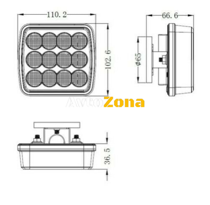 Безжични Wireless с Mагнит 12-24v Лед Led Червени Светлини за Ремарке - Avtozona