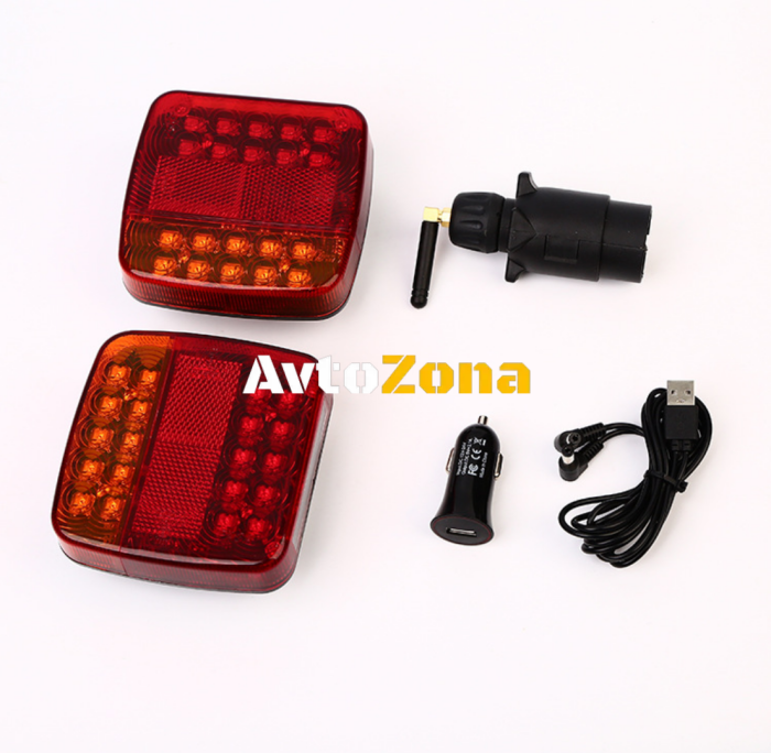 Безжични Wireless С Магнит 12V 24V Лед Led Диодни Стопове за Ремарке Каравана Платформа 5 Функции - Avtozona