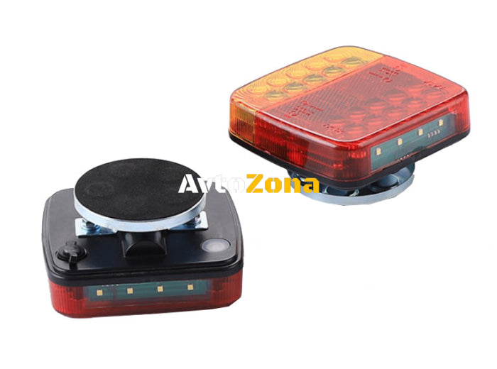 Безжични Wireless С Магнит 12V 24V Лед Led Диодни Стопове за Ремарке Каравана Платформа 5 Функции - Avtozona