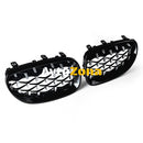 Черни / хром решетки за BMW E60 (2003-2010) с диамантен дизайн - Avtozona