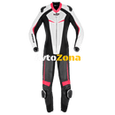 Дамски кожен мото екип SPIDI TRACK PERF PRO Black/Fuchsia - Avtozona