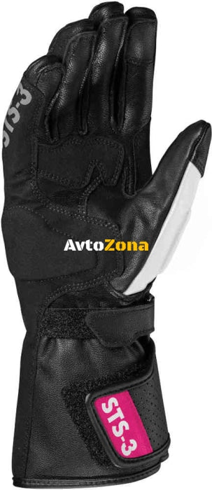Дамски кожени мото ръкавици SPIDI STS-3 BLACK/FUCHSIA - Avtozona