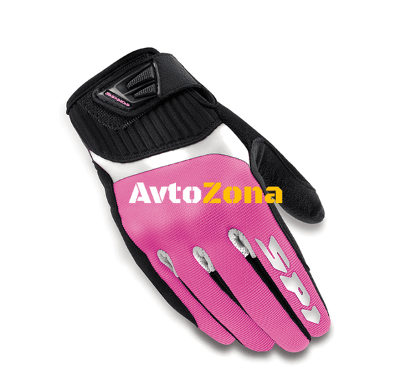 Дамски текстилни мото ръкавици SPIDI G-FLASH WHITE/PINK - Avtozona