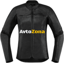 Дамско кожено мото яке OVERLORD LEATHER - BLACK - Avtozona