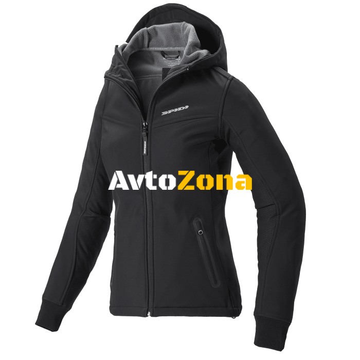 Дамско текстилно мото яке SPIDI HOODIE ARMOR Black - Avtozona