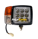 Десен LED Фар с Мигач Габарит Подходящ за Трактор Комбайн Багер Снегорин и др - 9 диода 27W 2200-2700 lm - Avtozona