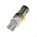 ДИОДНА КРУШКА T20 С 28 ДИОДА 2835 И ЛУПА - КОМБИНИРАНА ЗА МИГАЧ И ДНЕВНИ СВЕТЛИНИ - Avtozona