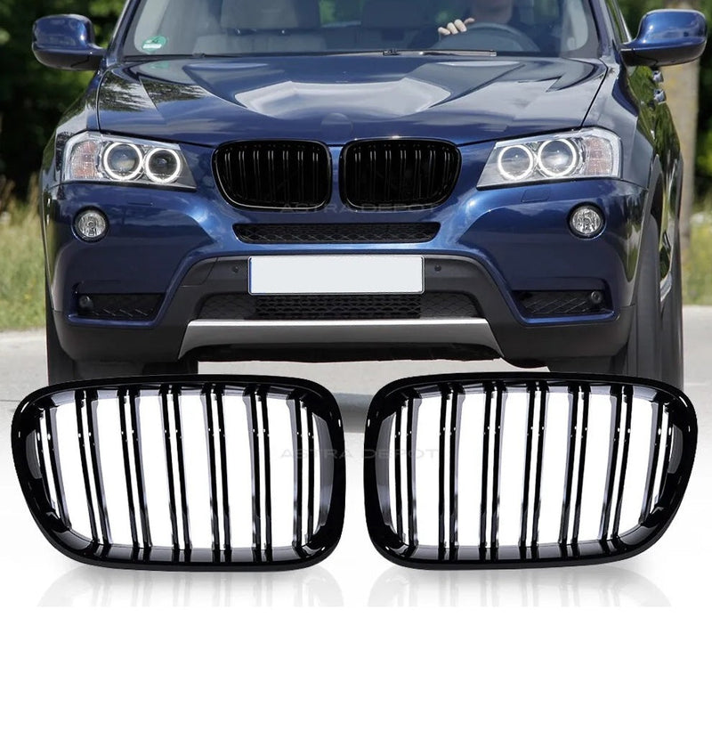 Двойни Бъбреци Решетки За БМВ BMW X3 F25 Преди Фейслифт 2010г.-2014г. Черен Гланц Лак - Avtozona