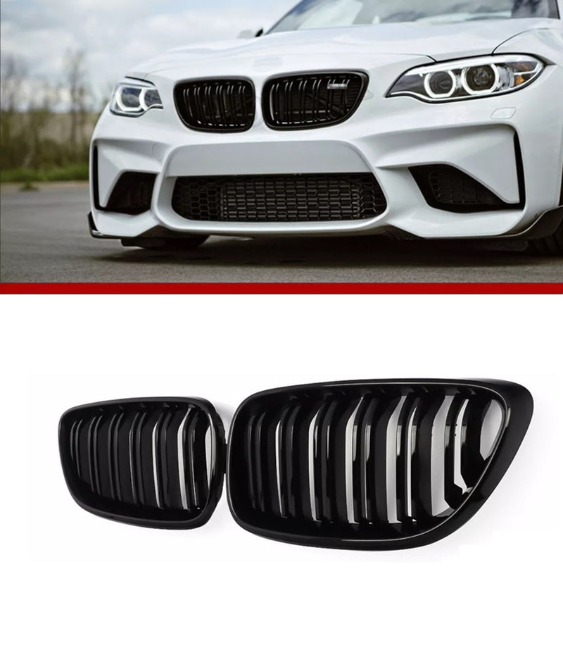 Двойни Бъбреци Решетки За БМВ BMW F22 F23 F24 F27 E87 2012г.-2018г. Черен Гланц Лак - Avtozona