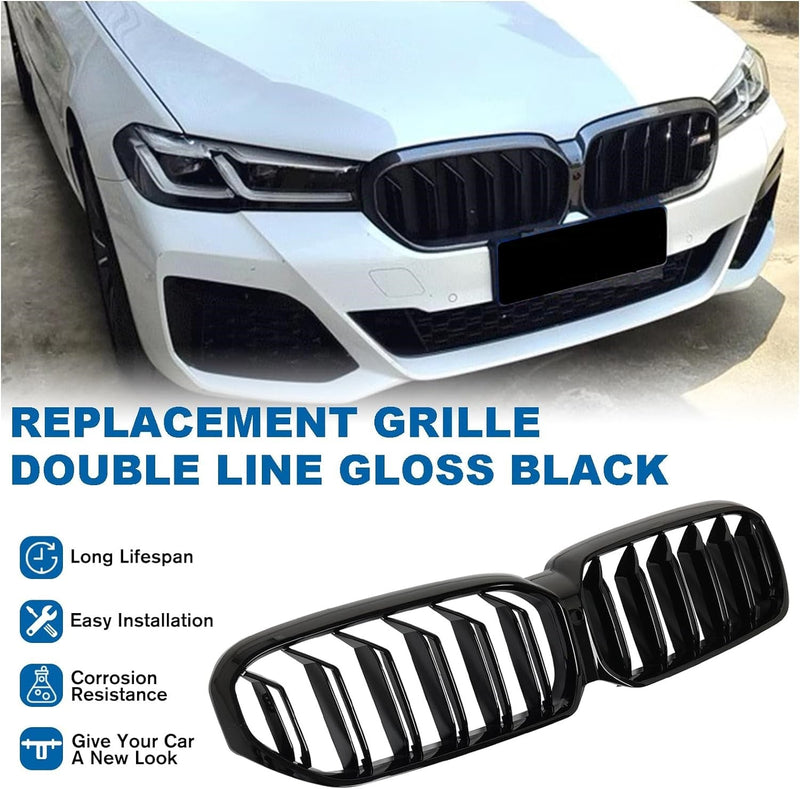 Двойни Бъбреци Решетки За BMW 5 SERIES G30 G31 LCI БМВ 5-та Серия Facelift BMW G30 G31 G38 2020г.-2023г. Черен Гланц Лак - Avtozona
