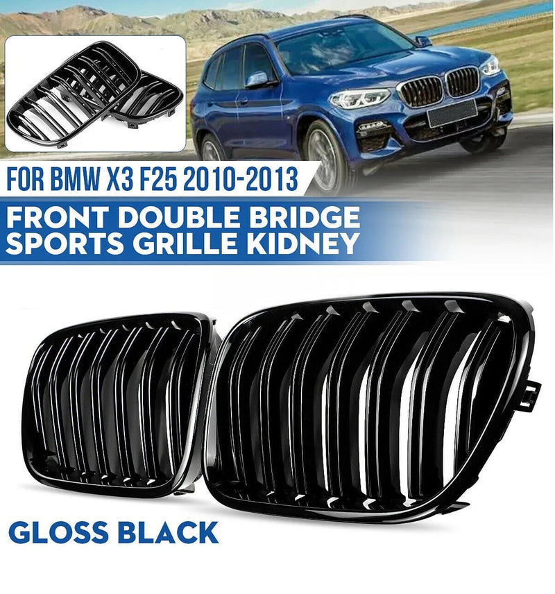 Двойни Бъбреци Решетки За БМВ BMW X3 F25 Преди Фейслифт 2010г.-2014г. Черен Гланц Лак - Avtozona