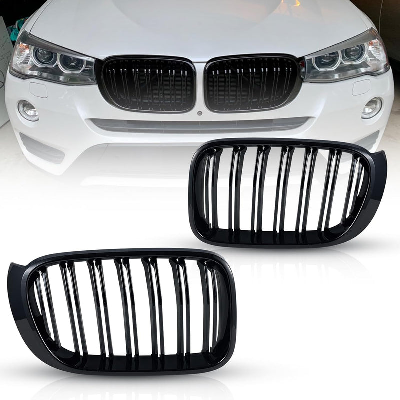 Двойни Бъбреци Решетки За БМВ BMW X3 X4 FACELIFT F25 F26 2014 - 2017г. Черен Гланц Лак - Avtozona