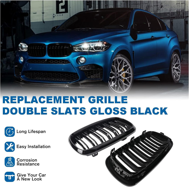 Двойни Бъбреци Решетки За БМВ BMW X5 X6 F15 F85 F16 F86 2014 + Черен Гланц Лак - Avtozona