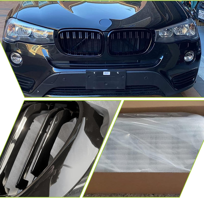 Двойни Бъбреци Решетки За БМВ BMW X3 X4 FACELIFT F25 F26 2014 - 2017г. Черен Гланц Лак - Avtozona