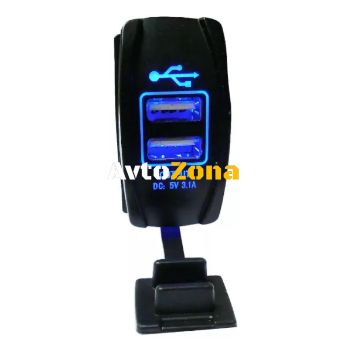 Двойно USB Универсално Зарядно за Вграждане Коли Мотори Лодки 3.1А - Avtozona