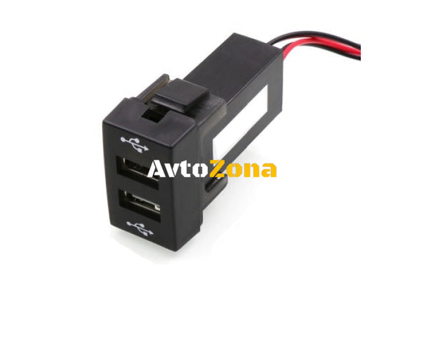 Двойно USB УСБ Зарядно за Вграждане за Peugeot 307 Пежо 12V 4.2 Amp - Avtozona