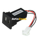 Двойно USB Зарядно за Вграждане за Volkswagen Фолксваген VW Transporter Транспортер Caravelle Каравел Т5 2003 - 2009 - Avtozona