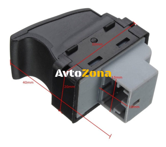 Единичен Бутон Копче Ел. Стъкла За VW Transporter Транспортер 5 / 6 Multivan 7E0959855 - Avtozona