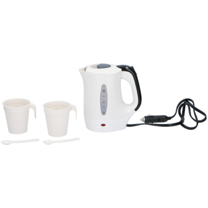 Електрическа термокана чайник с кабел 2 броя чаши и 2 броя лъжици 24V / 300W / 500ml - Avtozona