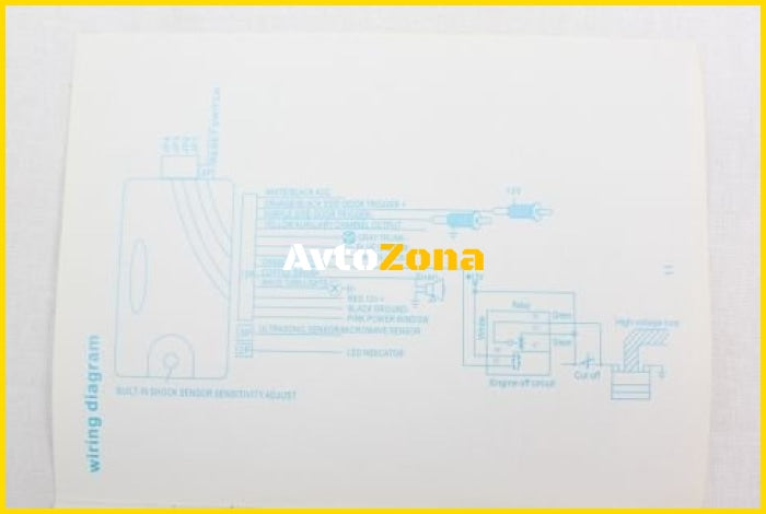 Аларма за кола с централно заключване и шоков датчик - дистанционно с капаче - Avtozona
