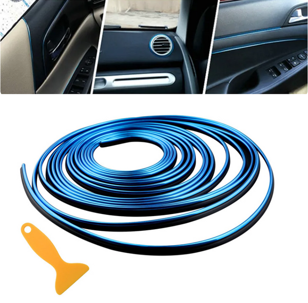 Интериорна лента за автомобил Синя 5М + инструмент за инсталация - Avtozona