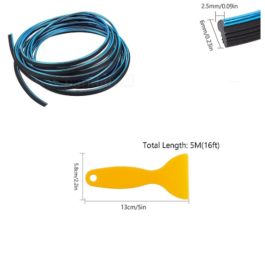 Интериорна лента за автомобил Синя 5М + инструмент за инсталация - Avtozona