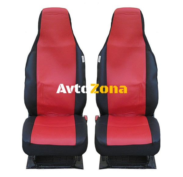 Калъфи тапицерия за предни седалки за Toyota Aygo Citroen C1 Peugeot 107 VW Up Seat Mii Skoda Citigo еко кожа червени - Avtozona