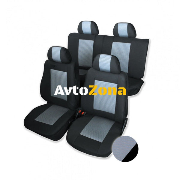 Калъфи тапицерия за седалки Пълен комплкет лукс високото качество за Дачия Дъстер Dacia Duster 2010 - 2016 сиво и черно - Avtozona