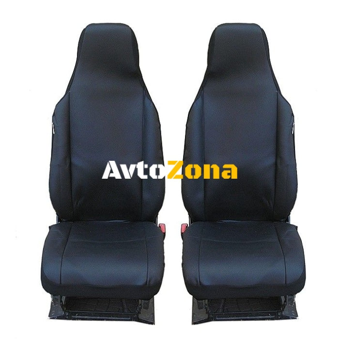 Калъфи за предни седалки Flexzon за Toyota Aygo Citroen C1 Peugeot 107 Текстил Черни - Avtozona