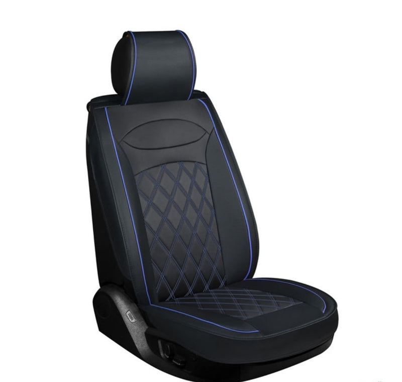 Калъфи за седалка от кожа - черно със синьо - Avtozona