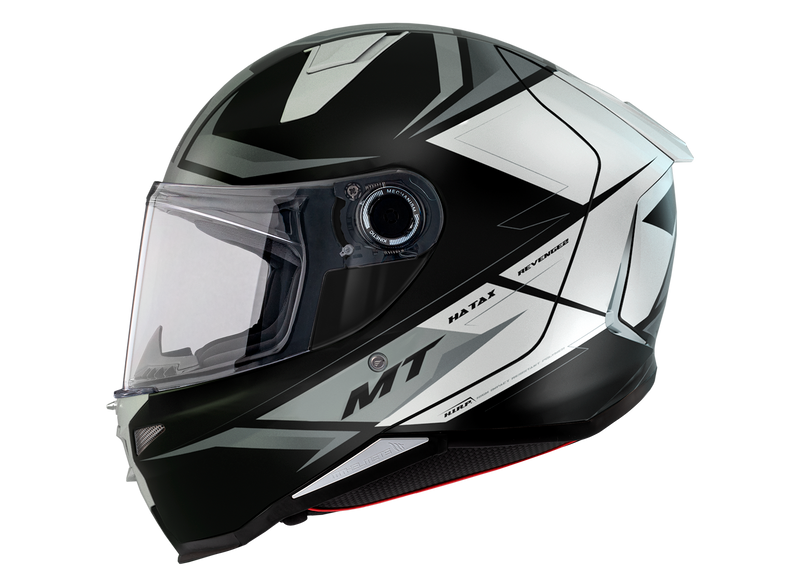 Каска MT REVENGE 2 S HATAX B2 BLACK/GREY/WHITE GLOSS - Avtozona